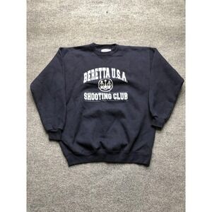Vintage Santee Sweatshirt Mens XL Blue Beretta USA Shooting Club Fleece 90s